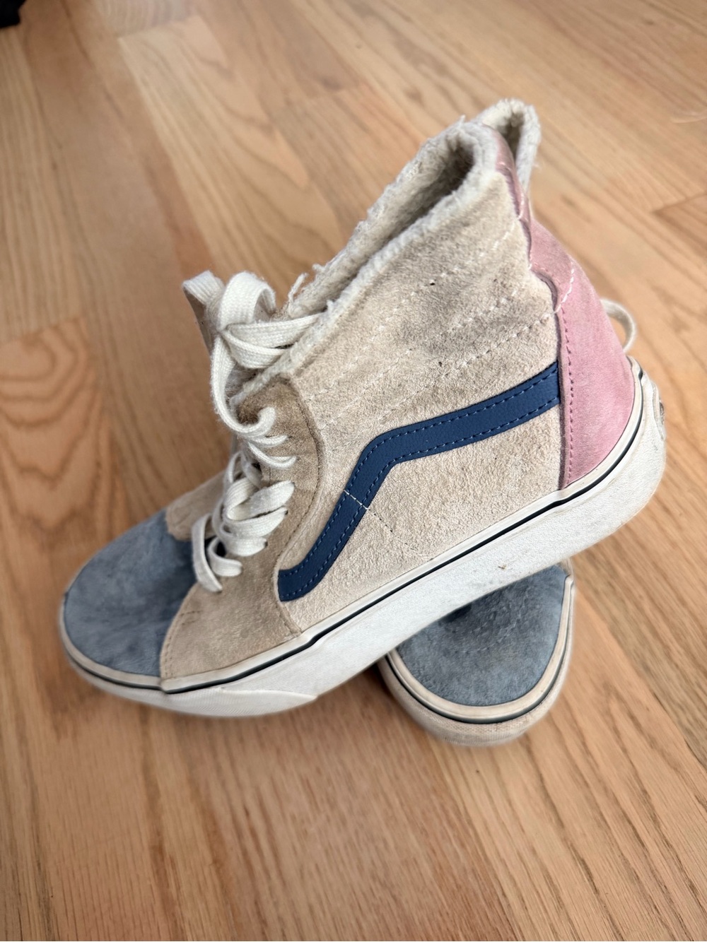 Vans Sk8-Hi Tapered Suede Sherpa MultiColor Block Sneakers - Men 8.5 / Women 10